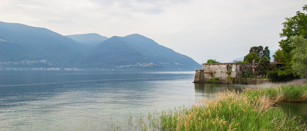 View of Lake Maggiore in Ticino, Switzerland